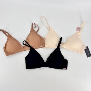 Danskin NWOT Invisible Support Wireless 3 Pack Bras Sz L Laser Cut Adjustable